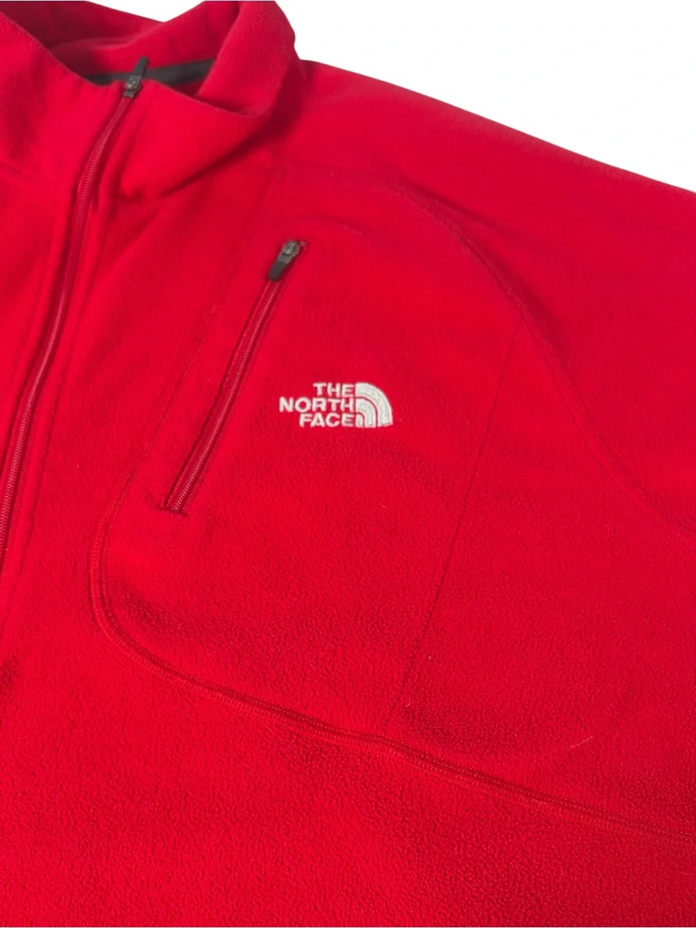 The North Face Men's Red Fleece  Sweater Pullover 1/4 Zip Size XL